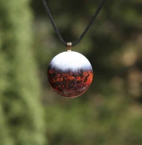 Mars Blown Glass Pendant Necklace