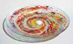 13 Inch Fused Glass Galaxy Platter - Oblique