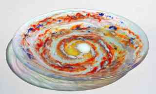 13 Inch Fused Glass Galaxy Platter - Oblique